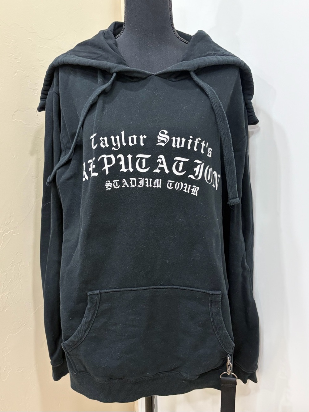 Taylor Swift Black Hoodie with White 'Reputation' Print